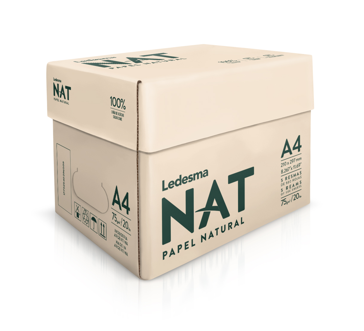 Carton Ledesma NAT A4 — 5 ramettes 100 % canne à sucre